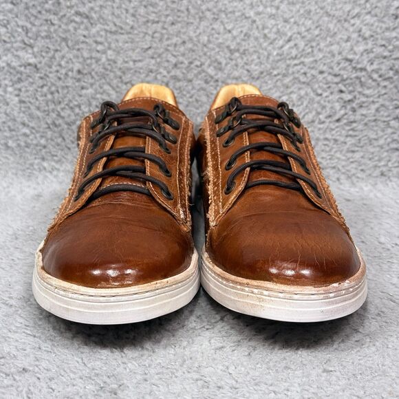 Bed Stu Land Mens Size 11 Low Top Sneakers Shoes Distressed Brown Leather - Picture 2 of 9
